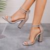Fashion Heel Sandals Women Rhinestone Sexy Transparent High Heels Sandals Female New Summer Party Dress Shoes Ladies Pumps Plus Size