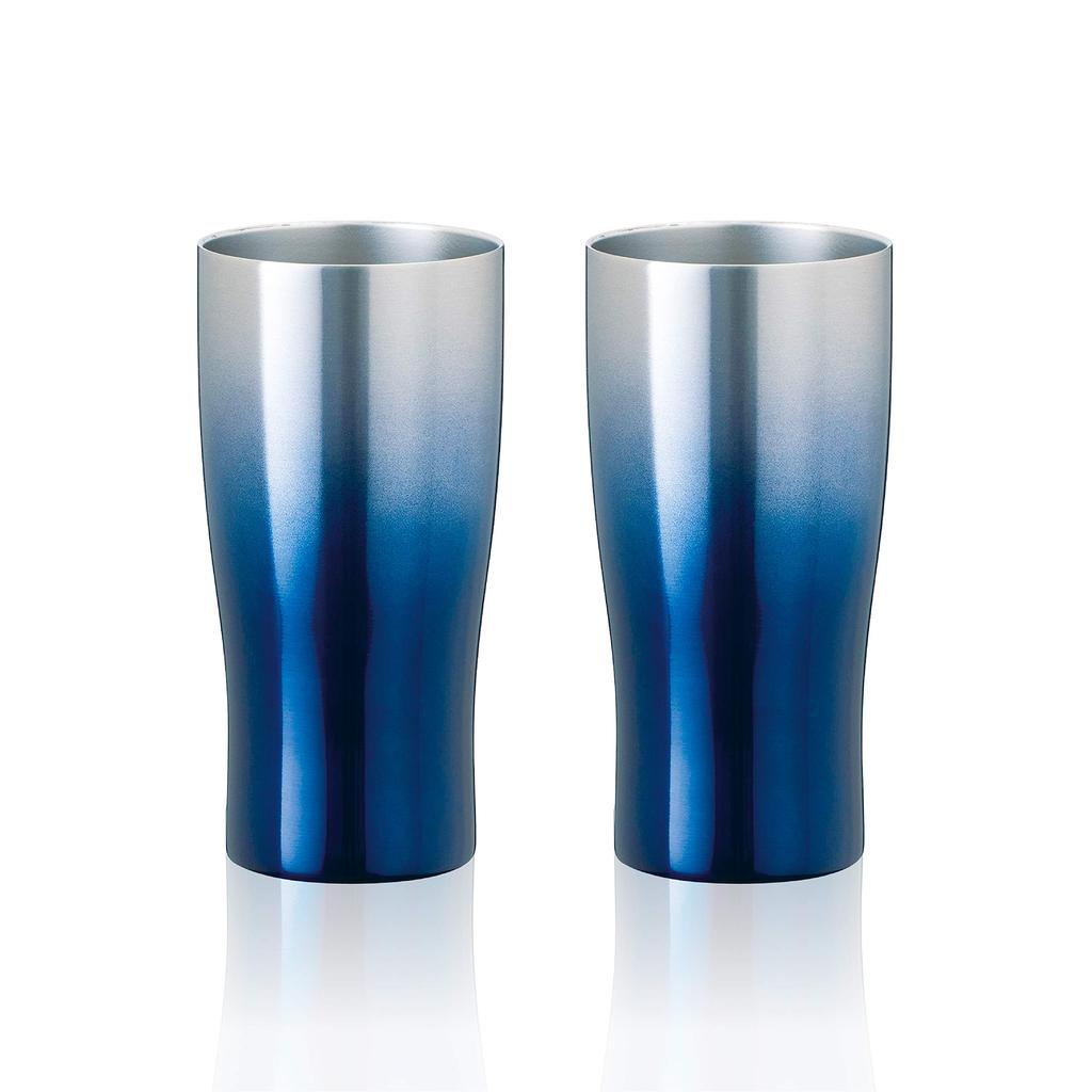 Atlas Vacuum Insulated Highball Gradient Pair ASTG-433BL2P Tumblers, 430ml, Blue,