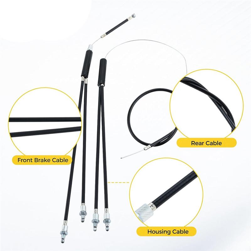 Bike Gyro Brake Cables Front + Rear (Upper + Lower) With Spinner Rotor Kit, For Gyro Systems And 20Inch Bikes