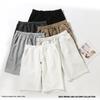 Pantalones Cortos Casuales Transpirables de Algodón y Seda de Leche para Adultos - Moda de Cinco Puntos 240g
