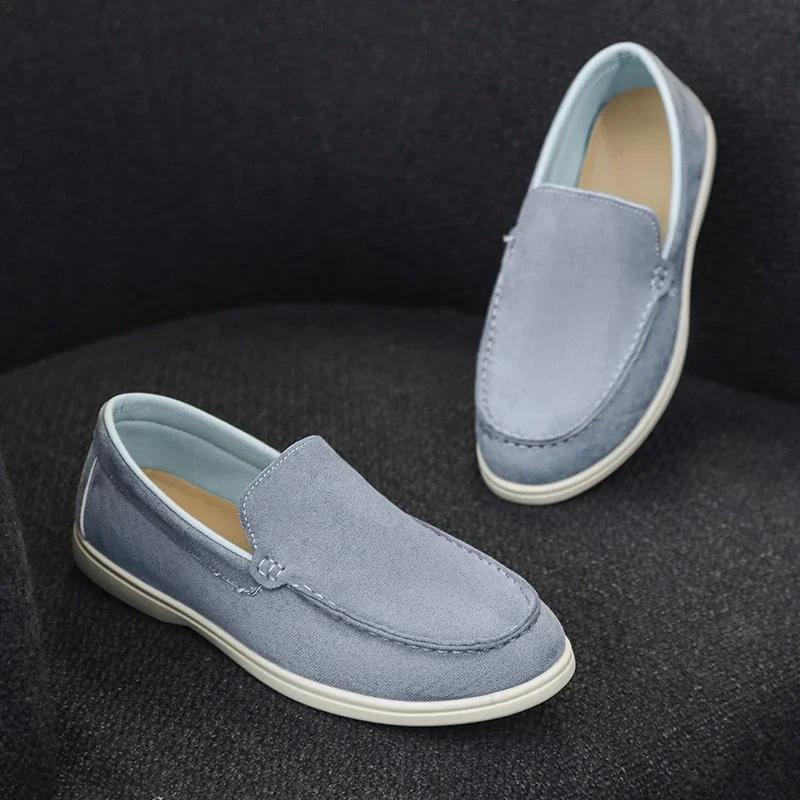 Men's Lightweight Soft Moccasins Male Slip On Driving Flats Casual Shoes Suede Leather Loafers Classic British Style Men Shoes