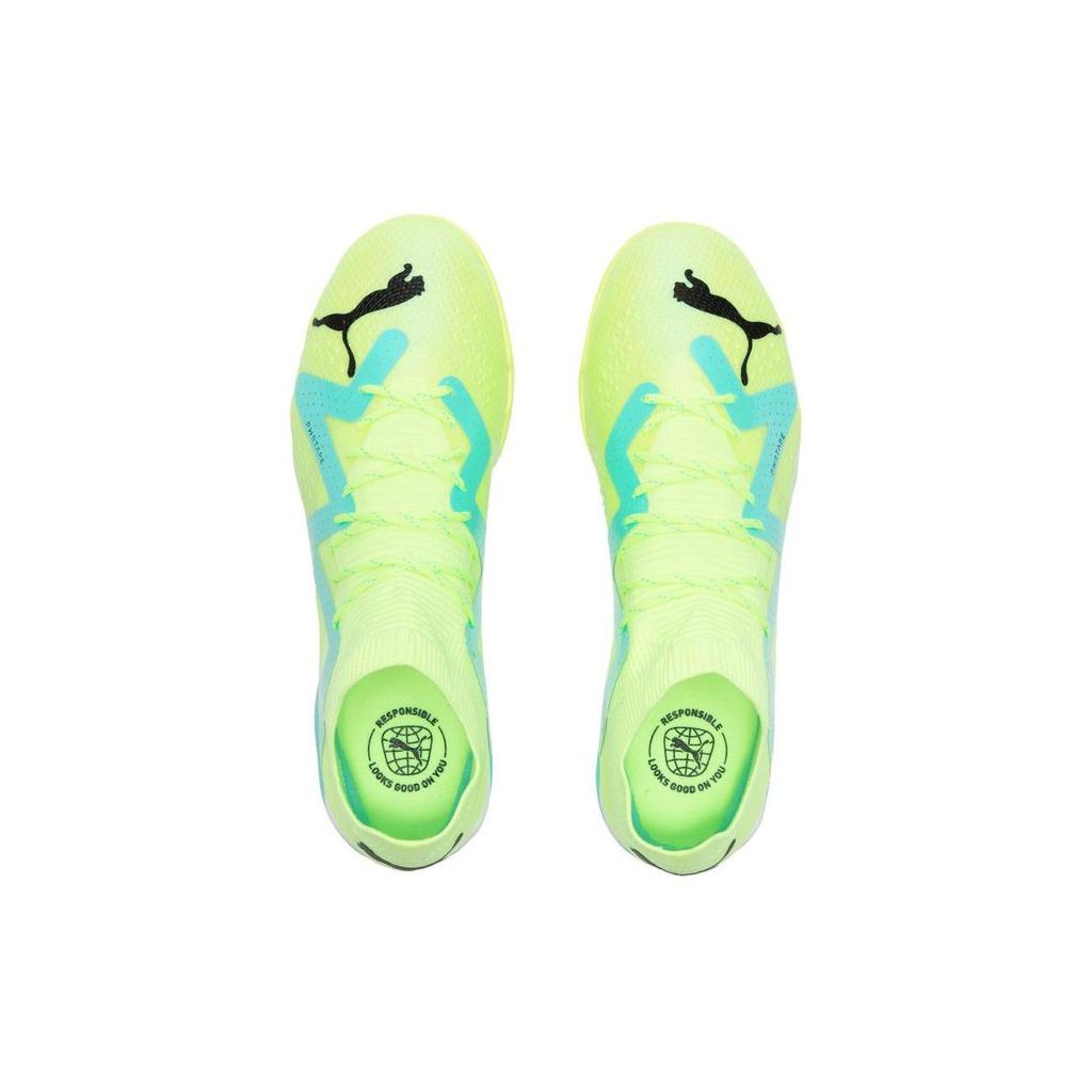 Puma Future Ultimate Cage FG Fabric Football Shoes Men Football Shoes Yellow Green 107174-03