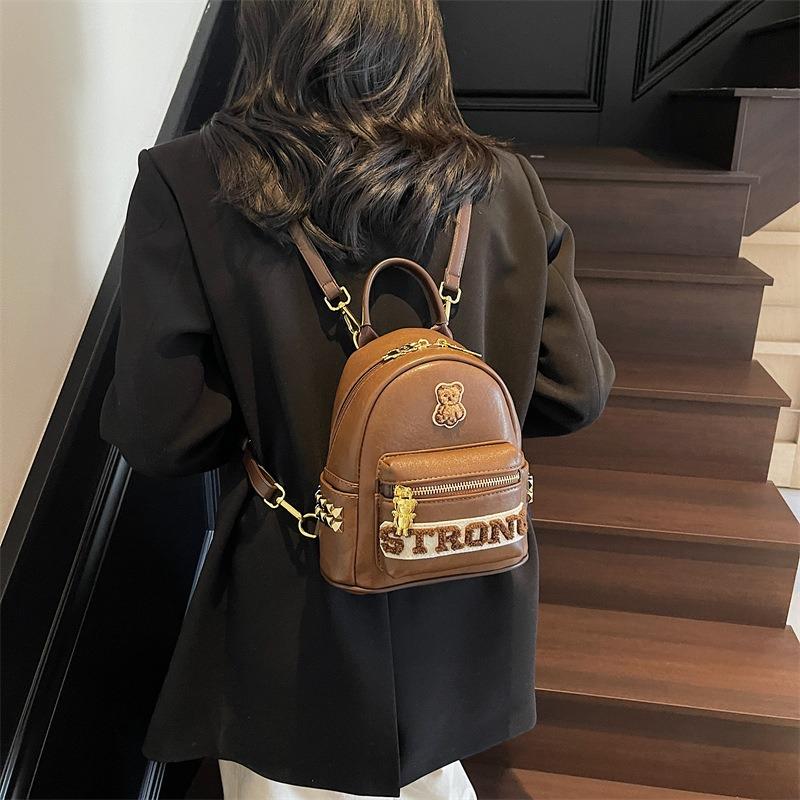 High-value Bear Backpack Women's New Fashionable Versatile Small Bag Student Travel Small Backpack