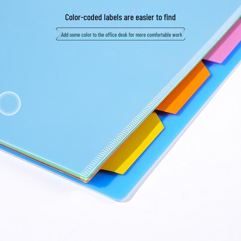 Tranbo A4 11-Hole Color Index Divider, 5-Page PP Folder