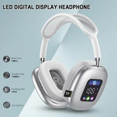 Head-mounted Touch Screen Earphones Digital Display Screen Noise Cancellation Casque Bluetooth Headphones