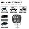 3 Inch Mini LED Work Light Square Car Yellow White Motorcycle Spotlight 4x4 Offroad Fog Lamp Automotive Accessories 12V 24V