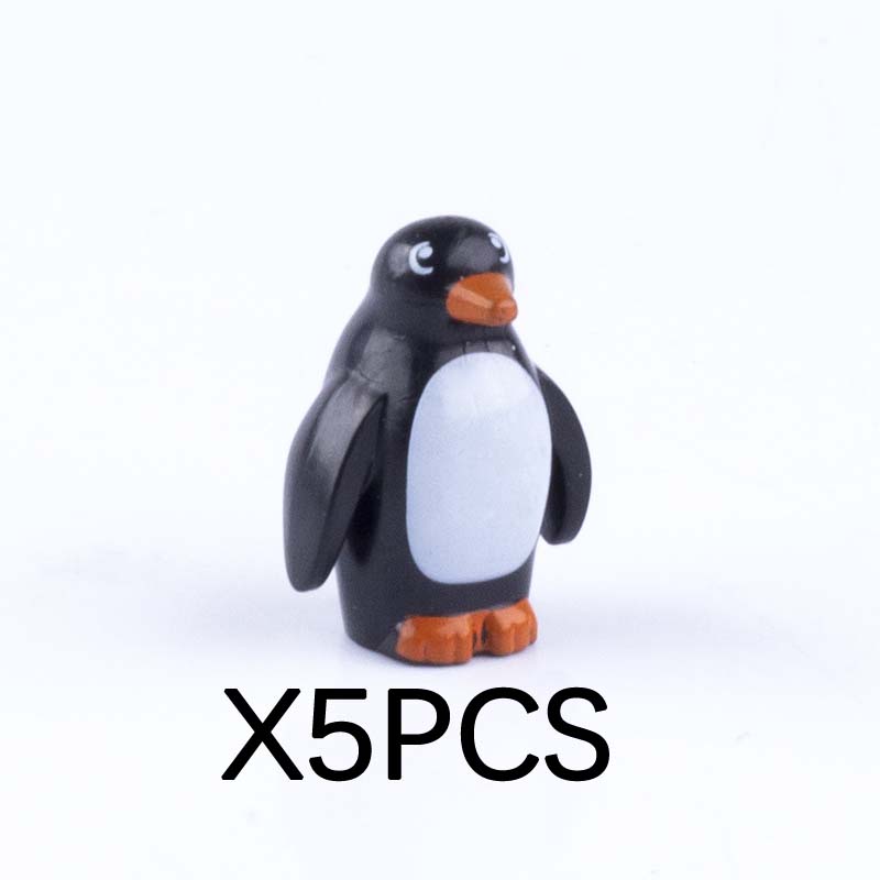 MOC Animal Building Blocks DIY Pig Fishes Octopus Penguin Turtles Figures Toys Set City Farm Zoo Accessories Bricks Kid Gift