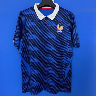 Francja 2026-2027 Domowa Koszulka Piłkarska Męska z Krótkim Rękawem Wersja Kibica Włókno Bambusowe Koszulka Piłkarska Wydajnościowa