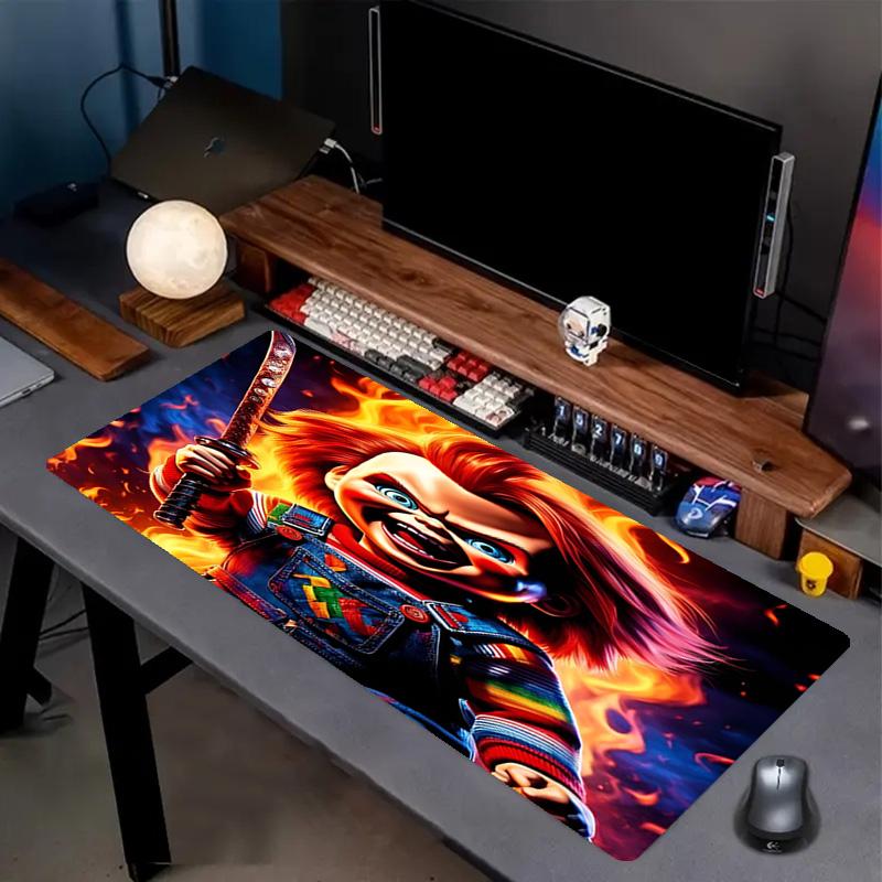 Bride of Chucky Print Mouse Pad, Anti‑Slip Desktop keyboard Mat, for PC Laptop Gaming Working Daily Use, Cool Festival Surprise Gift