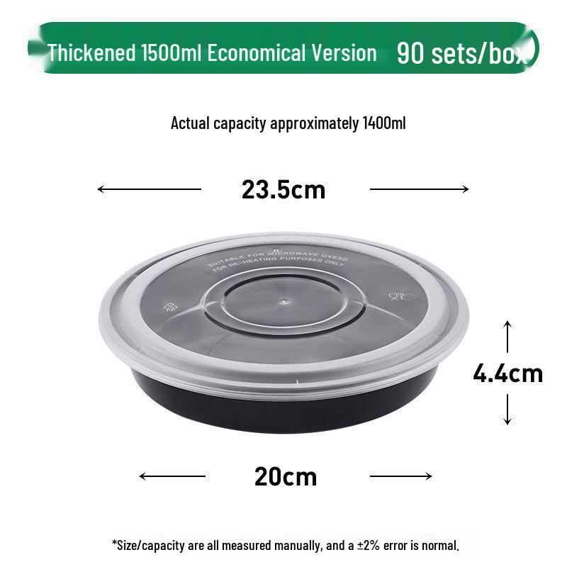 Black Round Disposable Food Containers: Thickened Soup and Fast Food Bowls
