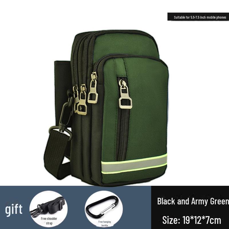 

Мужская многофункциональная поясная сумка для телефона размером 7 дюймов: Вертикальное ношение на плече, поясе и через плечо 7.5 inch армия зеленый