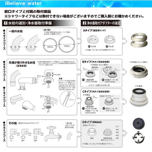 iBelieve Water Faucet-Type Water Purifier, 3000L, Includes 3 Cartridges, High Removal Rate, Meets 20 Removal Tests, Backwash Function, Long-Term Use