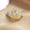 Lindon Classic Copper Alloy Zircon Ring Ladies Jewelry Wedding Promise Party Gift