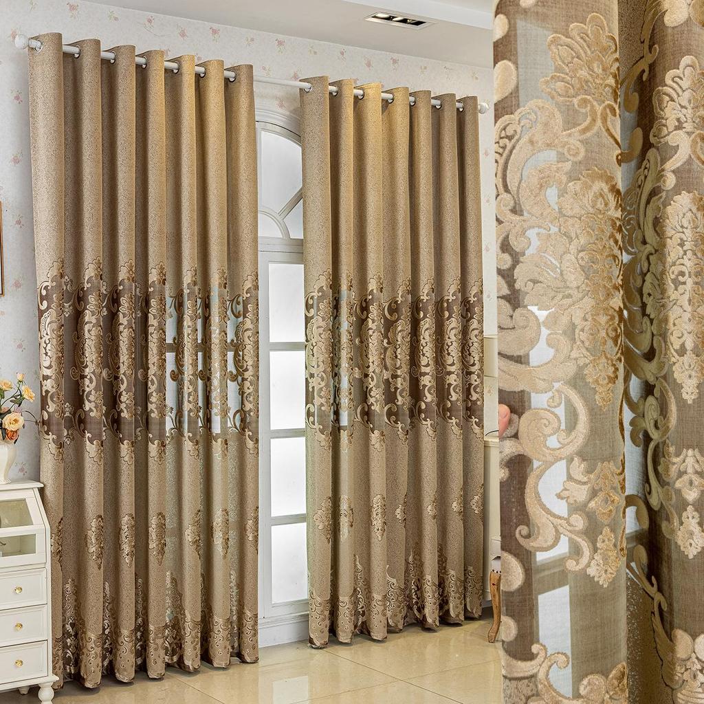 High-end Atmospheric Luxury European Hollow Jacquard Curtains Living Room Bedroom Balcony Villa Palace