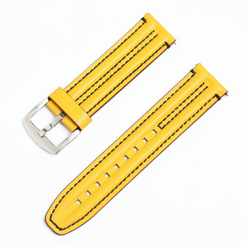 Calfskin Switch Ear Strap 20mm22mm Double Bone Three-dimensional Leather Watch Strap Personalized Accessories