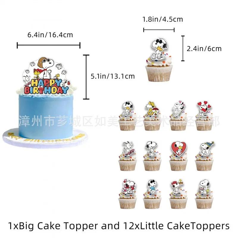 Snoopys Happy Birthday Party Decorations Dog Banner Flag Latex Balloons Animty Supplies Cute Toy Gifts