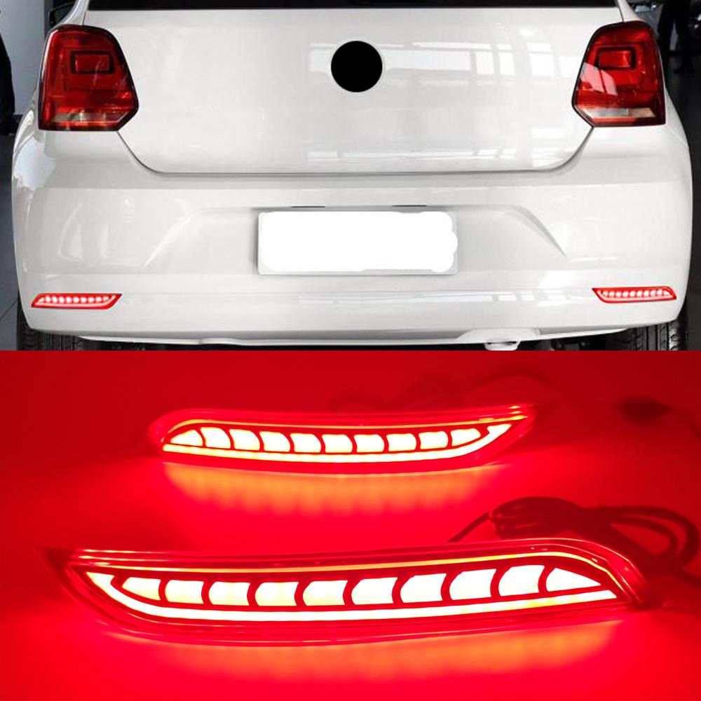 LED Reflector light For Volkswagen VW Polo 2014 2015 2016 2017 2018 Rear Fog Lamp Bumper Light Brake Light Turn Signal