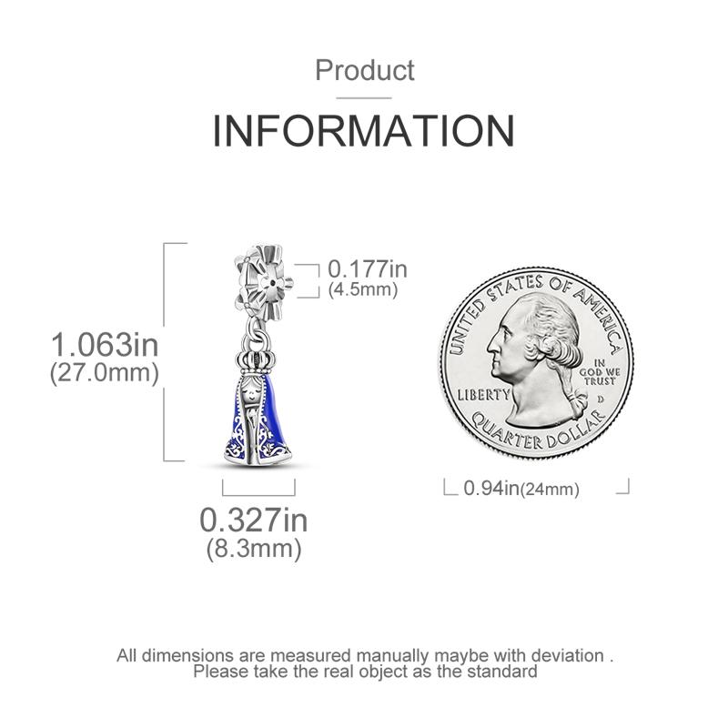 Original Charms Copper Elegant Holy Virgin Mary Pendants Fit Charms Plata Bracelets For Women Jewelry Making Fine Gifts
