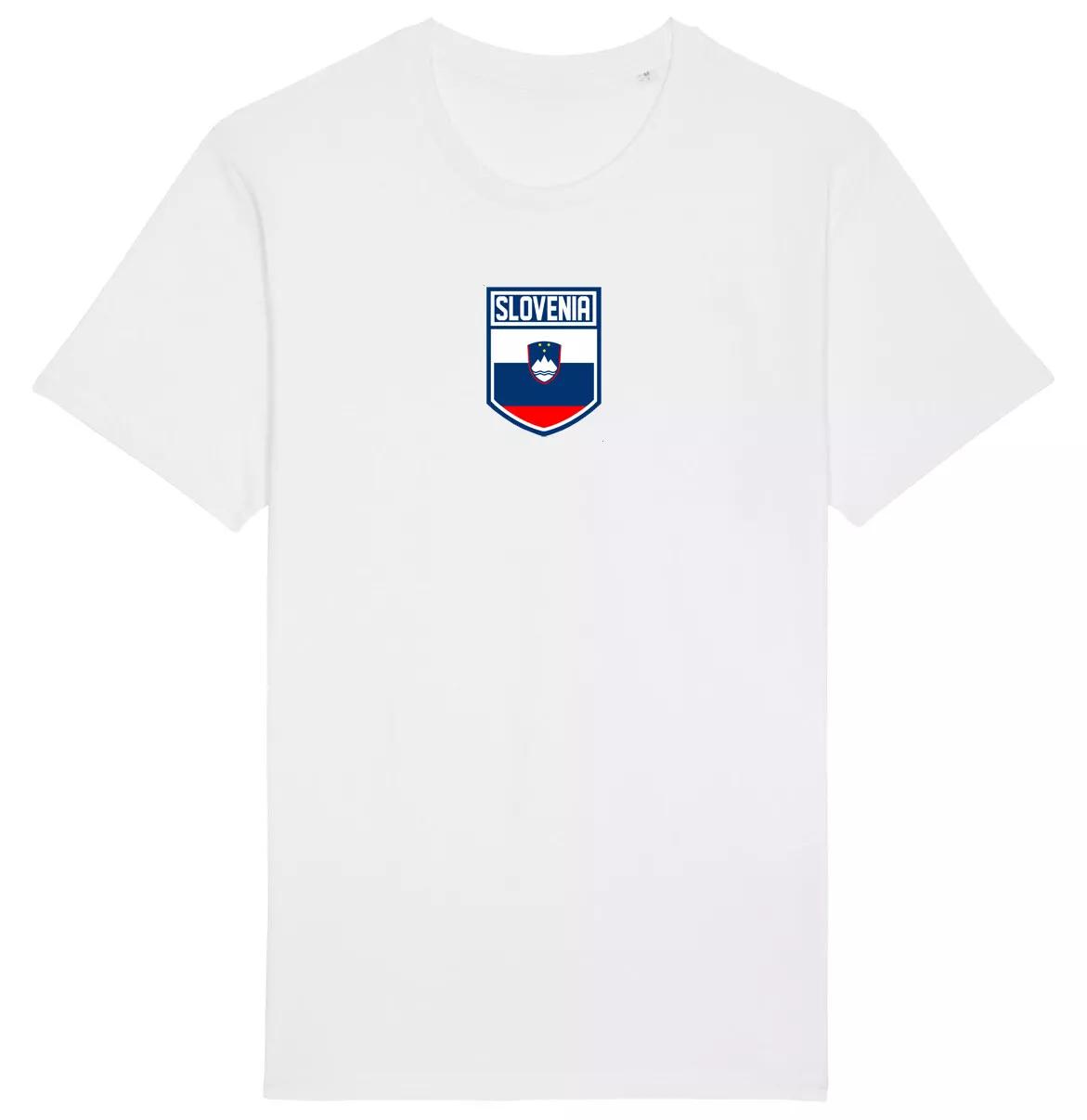 

Slovenia Flag Badge T-Shirt 2024, Adults Kids Baby, Football Euro Shipping Gift 160