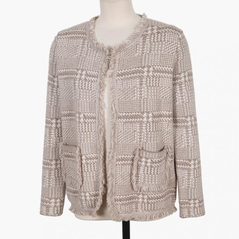 La Belle Shinyoung Fur Women S Tweed Knit Cardigan Ntcd01
