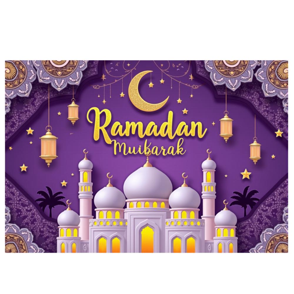 Ramadan Eid Mubarak Decoration Backdrop Banner Family Room Photo Background Party Decors Home Moon Star Background New