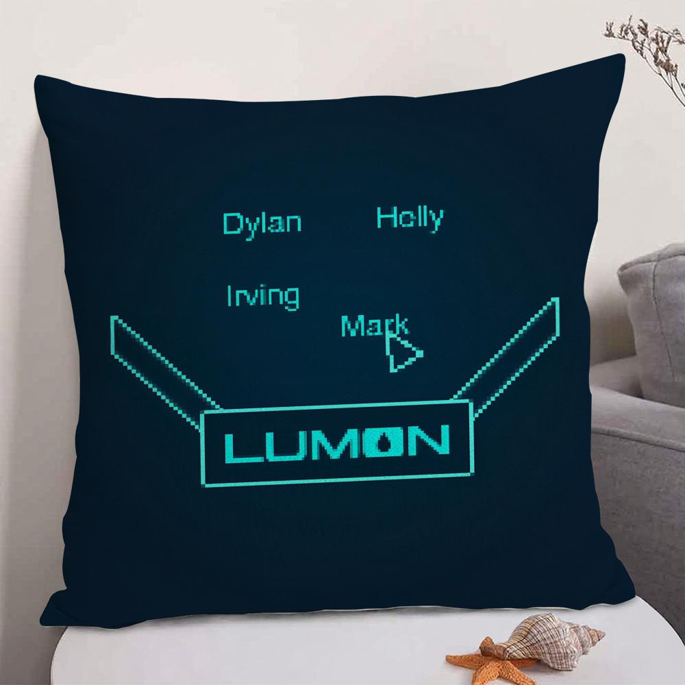 LLumon IIndustries LOGO Cushion Cover Natural Linen Organic Fabric DoubleSided Printing Sofa Home Decor Gift Pillow Case