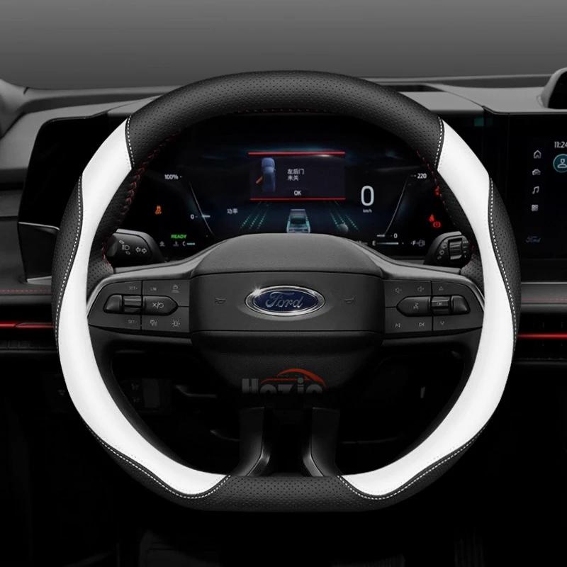 Leder-Autolenkradabdeckung für Ford Edge Puma F150 Kuga Mk1 Mk2 Escape Maverick Galaxy Taurus Equator Explorer 2000 - 2026