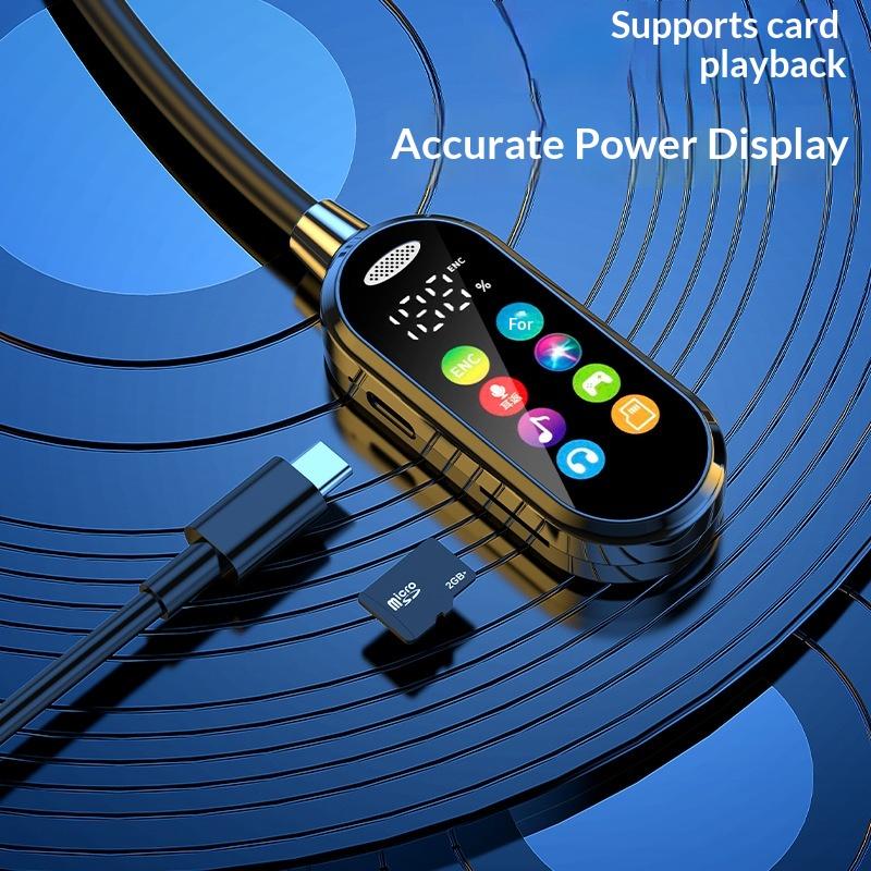 Bluetooth 5.4 Earphones Neckband Headphones Color Screen Wireless Headsets Noise Reduction Earbuds Earphone Monitor