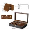 Baskiss Luxury Wooden Watch Case, Eyeglass & Sunglasses Storage Box, Fits 6 Watches or 3 Sunglasses, Perfect for Collecting Jewelry