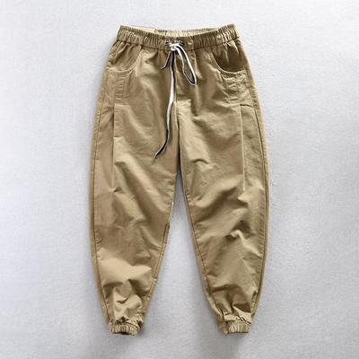 Herbst Herren Casual Elastischer Bund Cargo Tapered Hose Baumwolle Kordelzug Design Modische Streetwear & Arbeitskleidung Hose