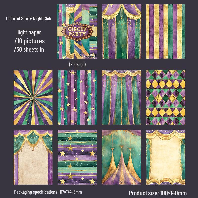 Retro Circus Party Paper for DIY Journal and Decorative Projects