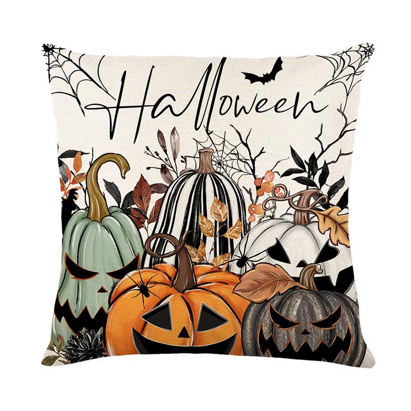 Halloween Printed Throw Pillow Cover Polyester Home Sofa Decorative Cushion Holiday Atmosphere Cushion