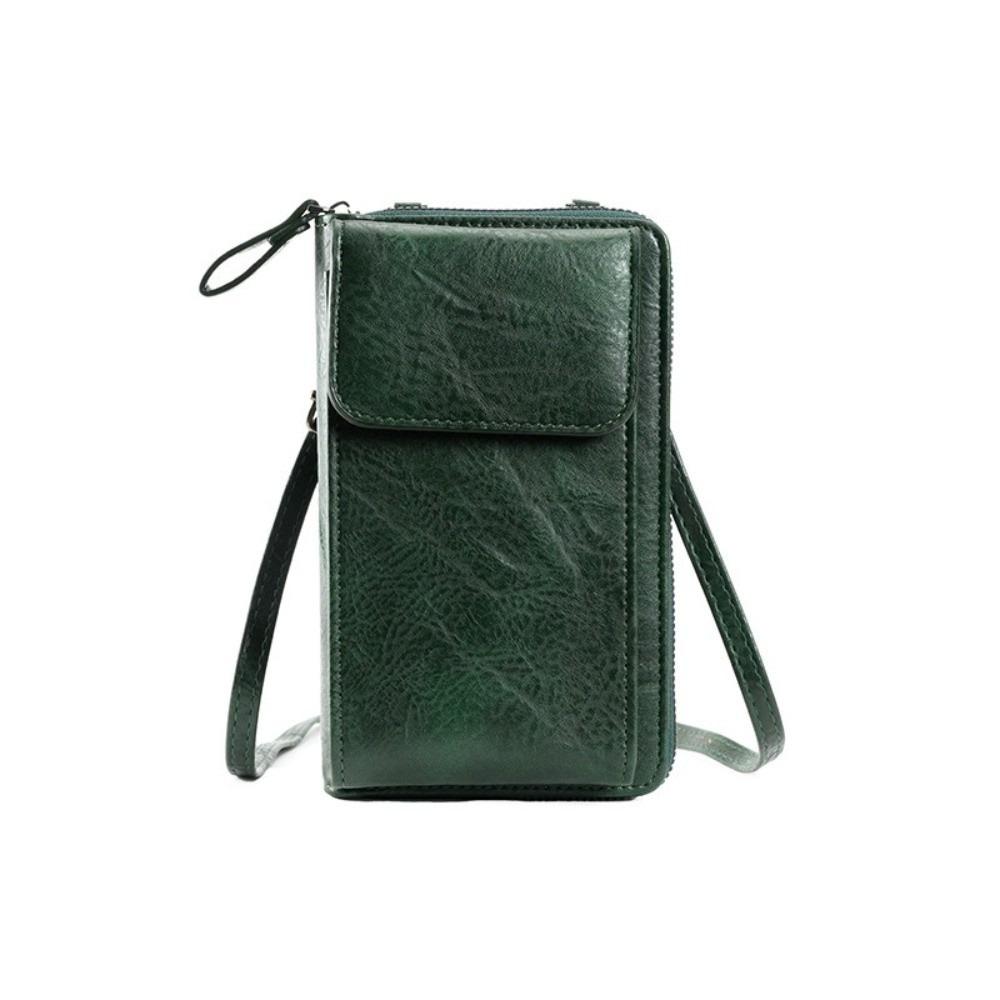 Fashionable Multi Functional Crossbody Bag Purse PU Leather Retro Style Mobile Phone Bag Solid Color Womens Casual Shoulder Bag
