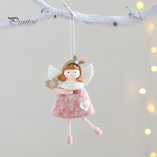 Pastel Color Seasonal Ornament Christmas Plush Doll Ornament, Xmas Tree Decorative Angel Cute Keepsake for Pendant Tree, Winter Holiday Home