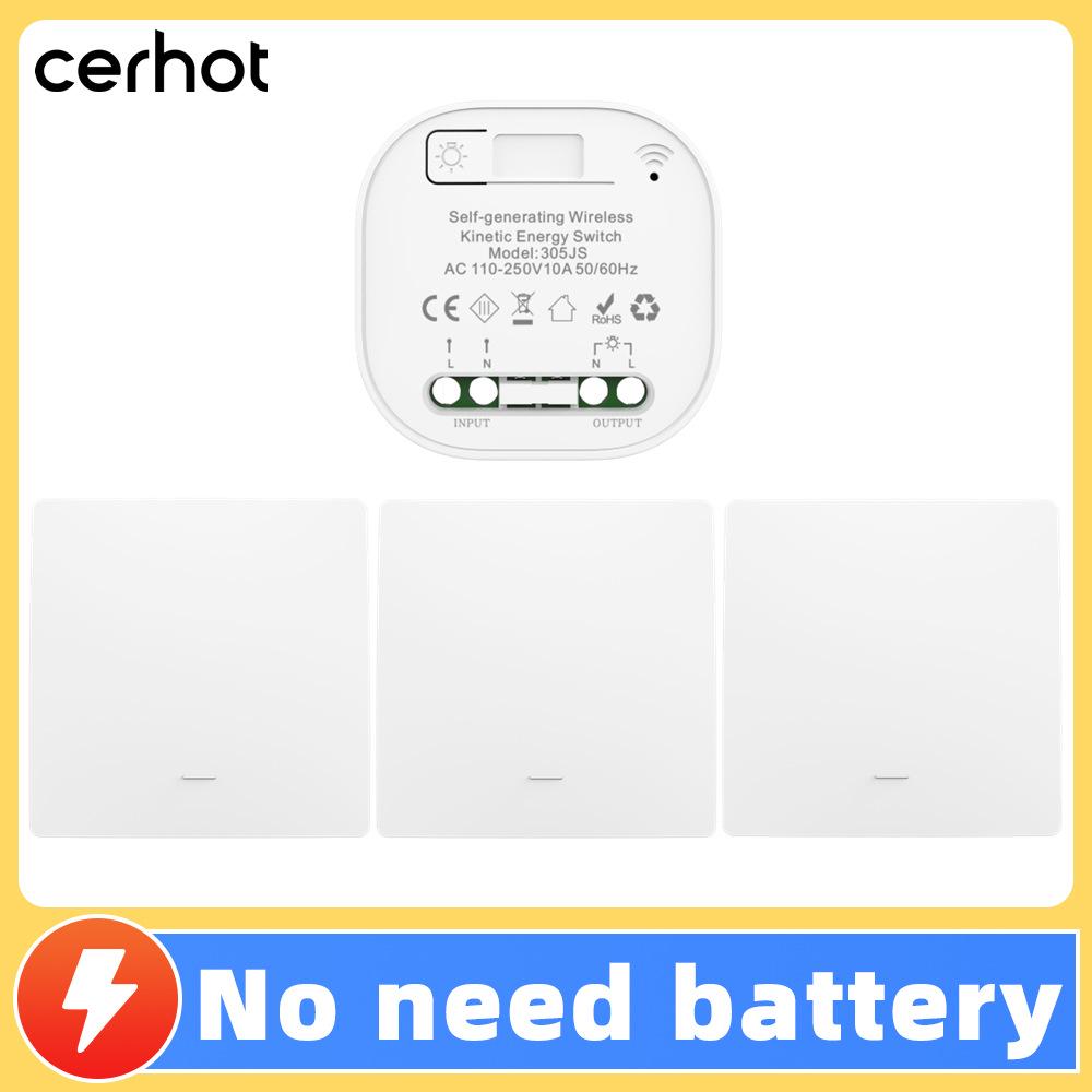 Battery-free, Waterproof, Self-powered Smart Switch; Wireless and Adhesive, Remote Control for Easy Household Use.