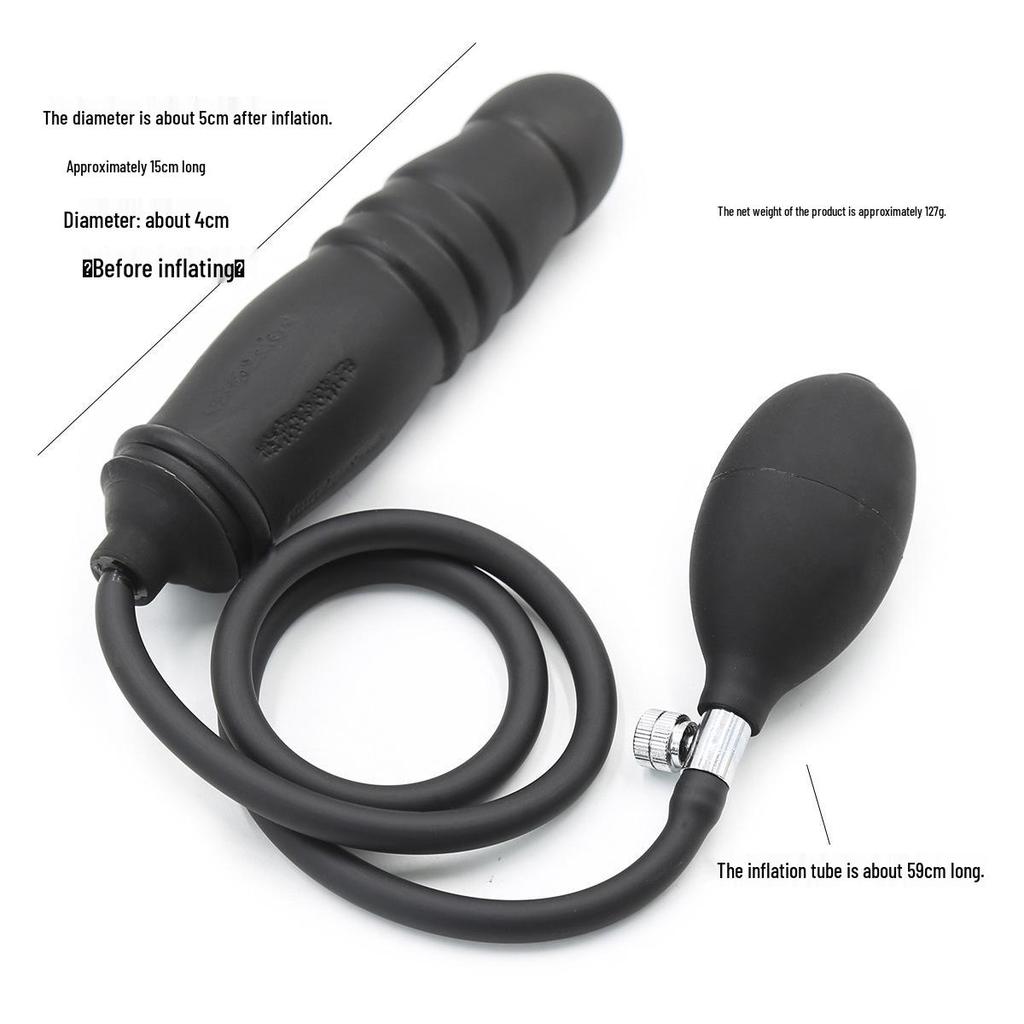 Inflatable Expanding Butt Plug and Penis Masturbator for Women - Anal Dilator and Expander Sex Toy