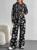 European and American Autumn and Winter Casual Long-sleeved Suit Women's Hooded Sweater Trousers Two-piece Set Retro Elements