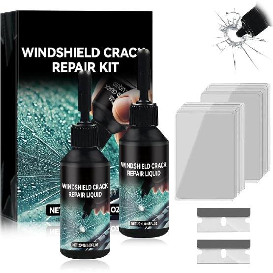 Набор из 2 предметов для ремонта трещин лобового стекла, Улучшенный набор для ремонта трещин лобового стекла 2025, Подходит для ремонта