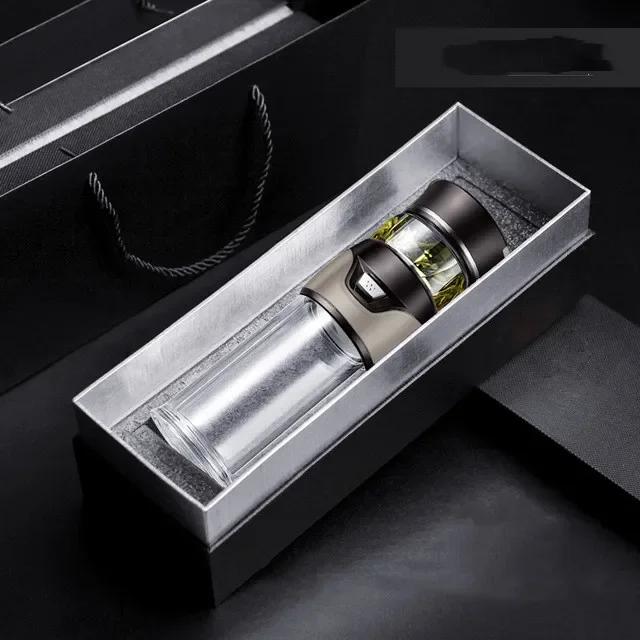 Tea Water Separation Thermos Bottle Stainless Steel Tea Strainer Thermos Infuser Tumbler Vacuum Flask With Tea Filter Two Cover