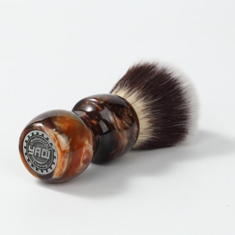 YAQI Caramel Cat's Whisker Synthetic Hair Mens Wet Shaving Brush 26MM Knot Diameter Provide Comfortable Durability Shaving