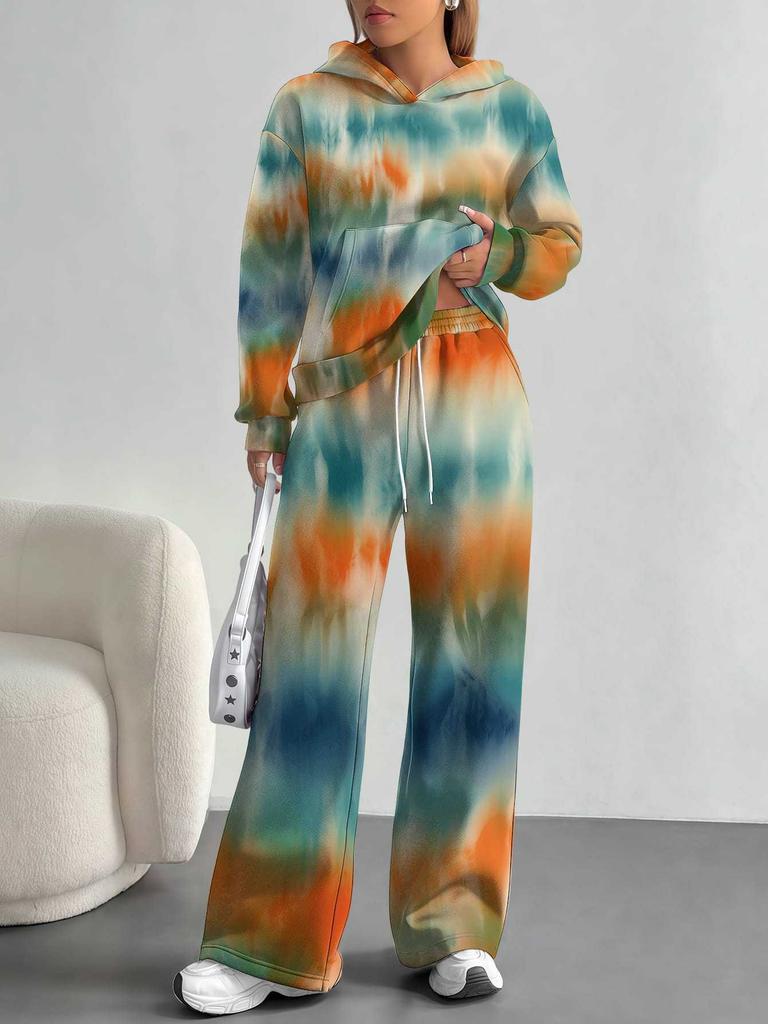 Vertigo European And American Autumn And Winter Casual Long-Sleeved Suit Women'S Hooded Sweater Trousers Two-Piece Set