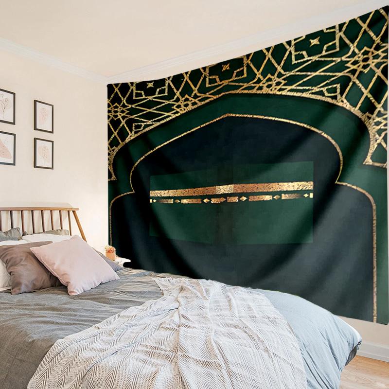 Golden Mosque Silhouette Tapestry, Unique Design Tapestry, Wall Decor for Bedroom,Livingroom, Playroom,Heartwarming Fan Holiday Gifts