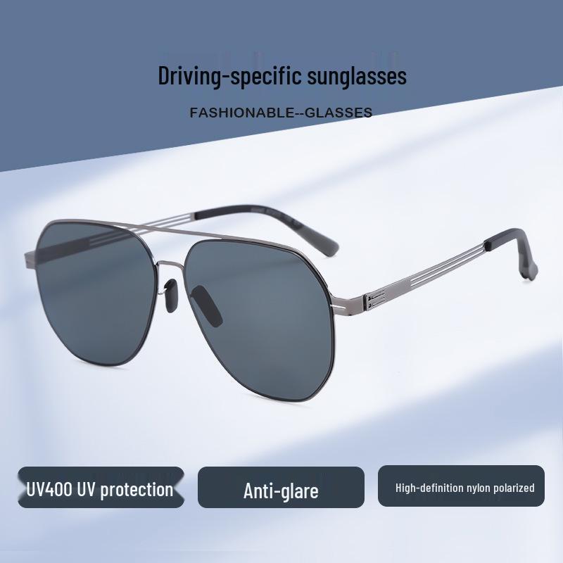 Men s Nylon Polarized Sunglasses for Fishing & Driving - High-End Outdoor UV Protection C2 Black Frame Gray Lens