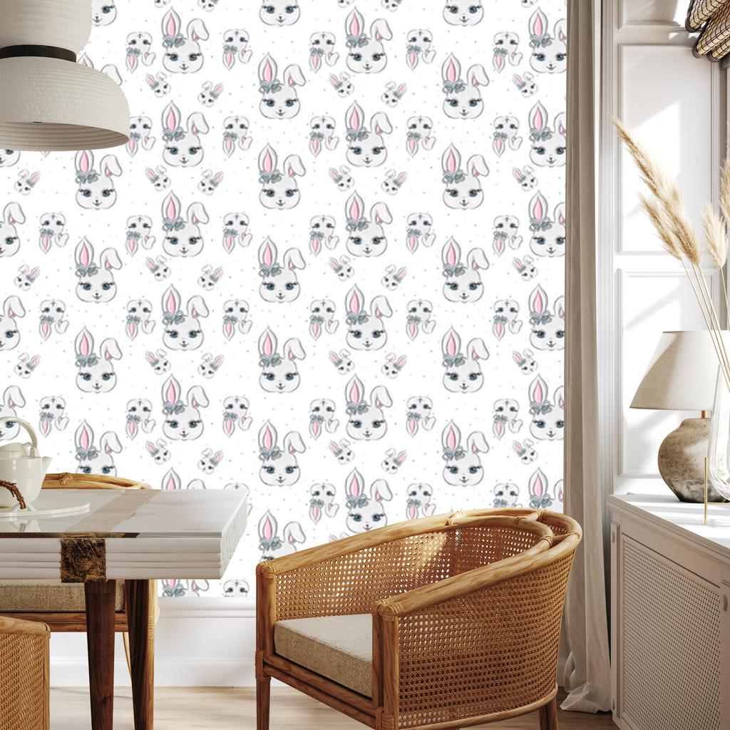 Beautiful Bunnies Wallpaper for Living Room and Bedroom 50x1000