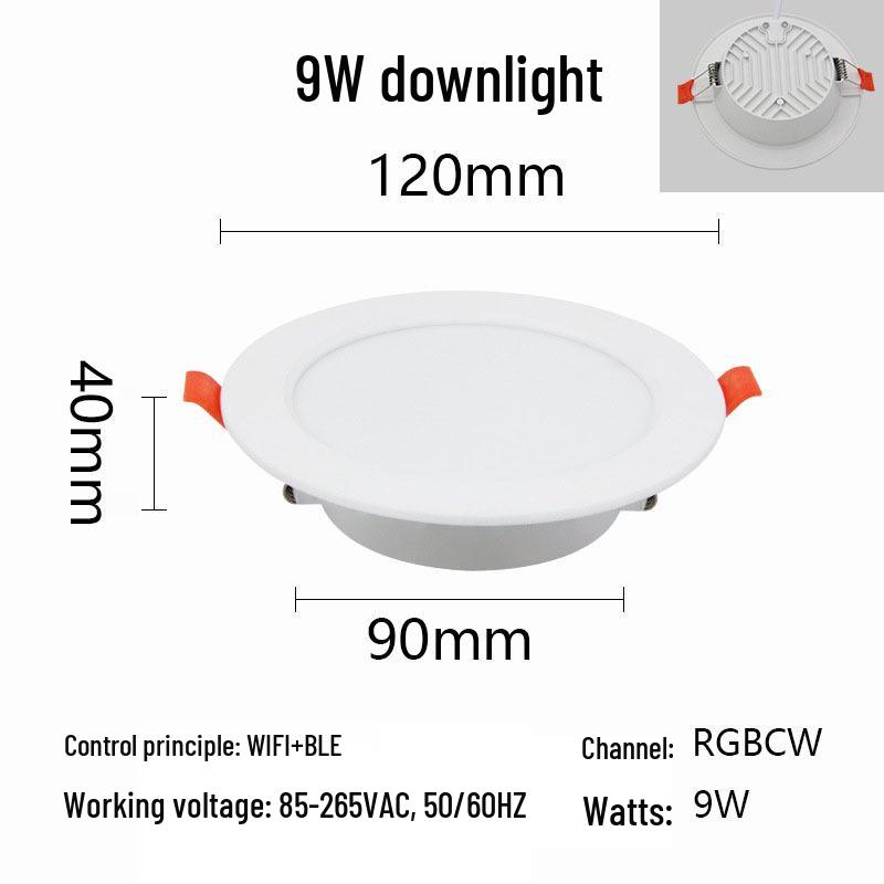Smart Bluetooth MESH Downlight 9W/12W with App-Controlled Wireless Dimming