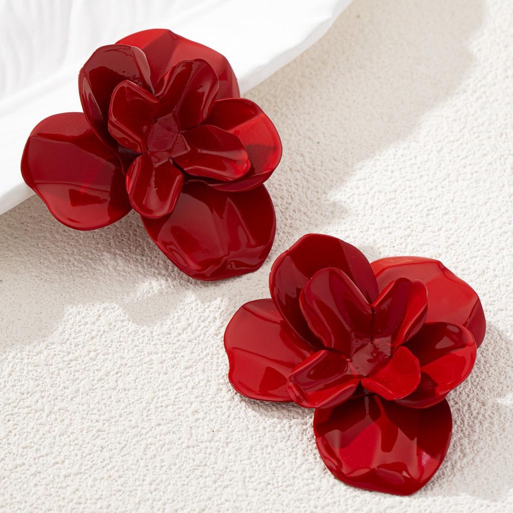 ZA elegant flower designer temperament earrings simple personality exaggerated trend ear jewelry