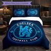 Chelsea FC 3dílná sada povlečení Měkká sada povlaků na přikrývku s povlaky na polštáře Tištěná sada dekorace do ložnice pro domov
