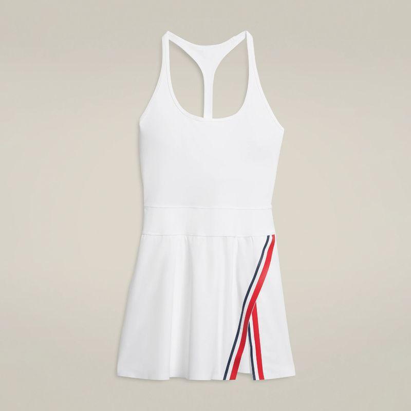 

Новая юбка для спорта, активного отдыха, бега, фитнеса, тенниса, с подкладкой, защищающей от просвечивания, с нагрудными подушечками, платье для гольфа White [with chest pad + pocket shorts]] XL