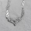 Hippie Charm Flame Heart Choker Barbed Wire Gothic Necklace Y2k Thorns Necklace  Women Man