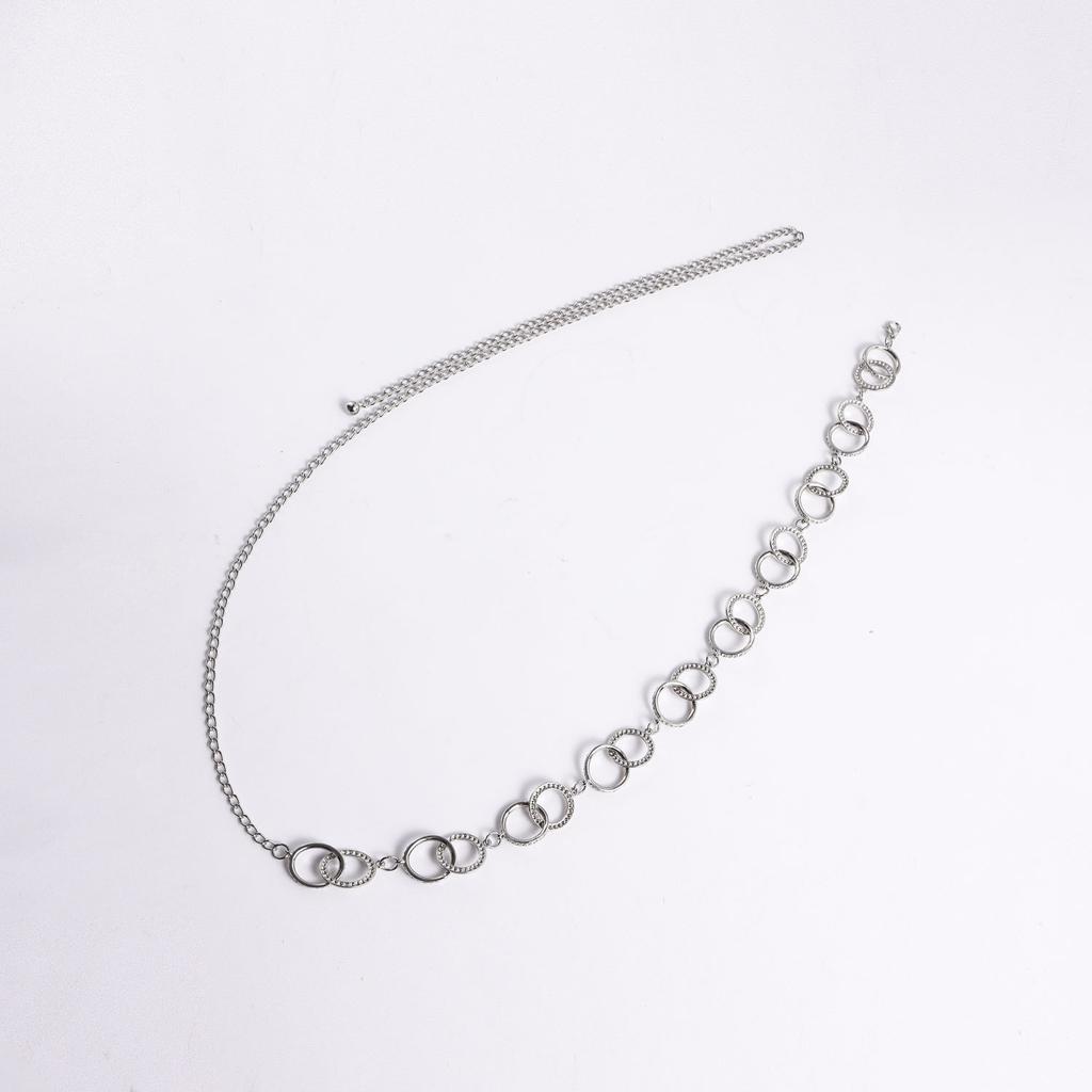European and American Hipsters with Jewelry Accessories Personalized Geometric Ring Single-layer Body Chain Simple Punk Metal Waist Chain